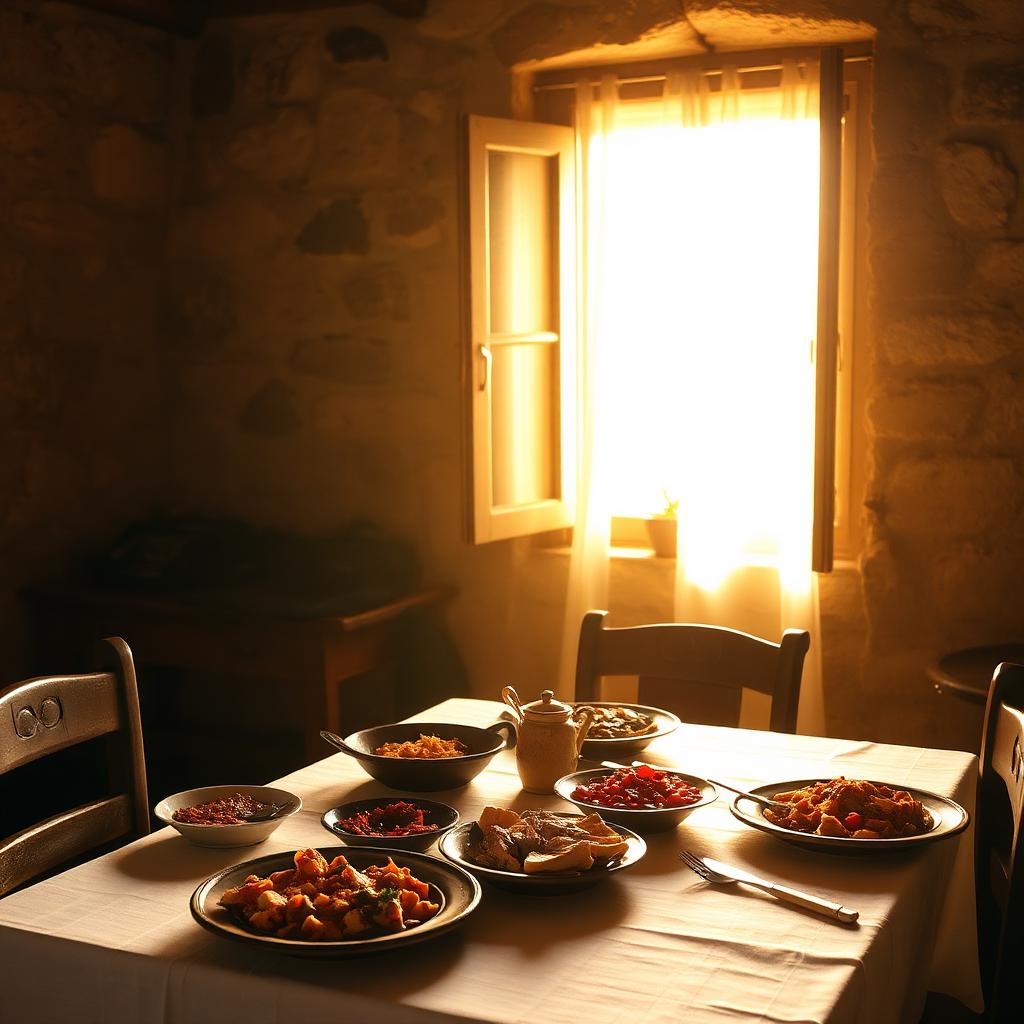 A traditional Lebanese table in Ajaltoun